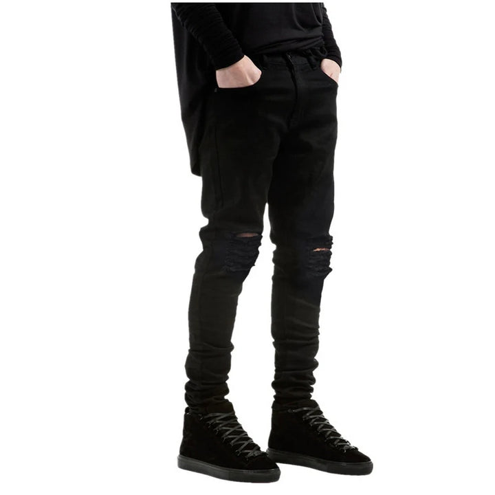 Black Ripped Skinny Jeans Hip Hop