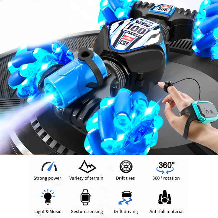 Remote Control Stunt Car - Gesture Sensing, 360° Drift, High-Speed with Spray Effect