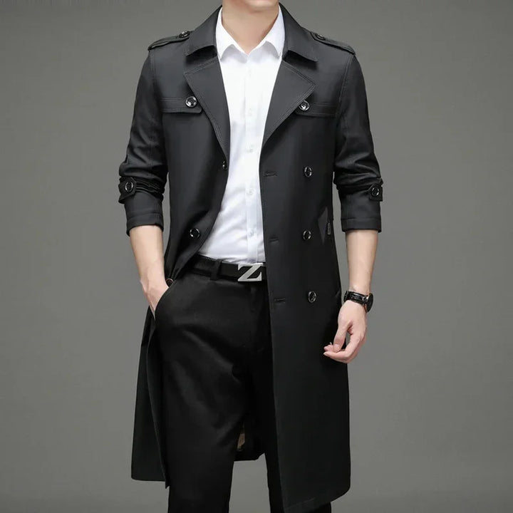 Versatile Men's Trench Coat - Autumn High-End British Windbreaker for Business & Party