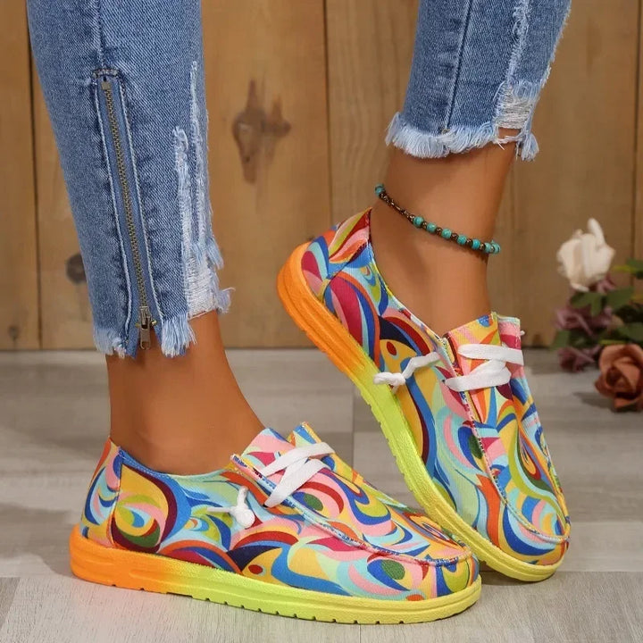 Ladies’ Multi-Color Print Sneakers