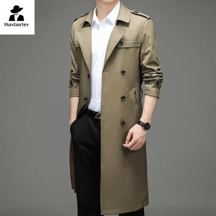 Versatile Men's Trench Coat - Autumn High-End British Windbreaker for Business & Party