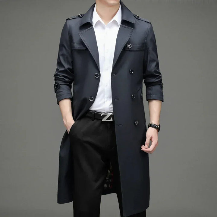 Versatile Men's Trench Coat - Autumn High-End British Windbreaker for Business & Party