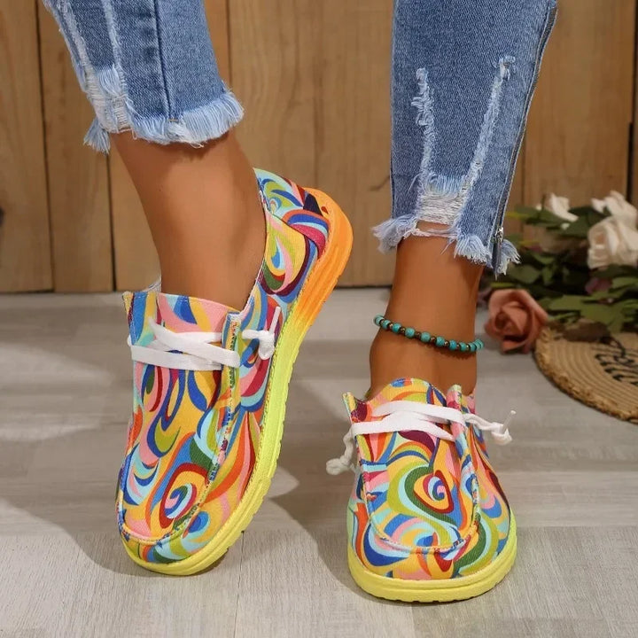 Ladies’ Multi-Color Print Sneakers