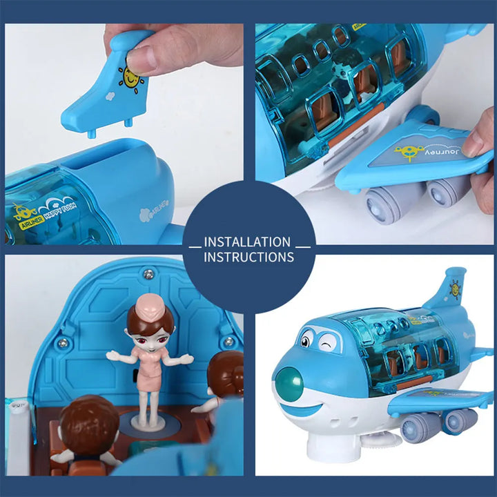 Kids' Electric Plane Toy - Realistic Aircraft with Lights, Sound, and Movement