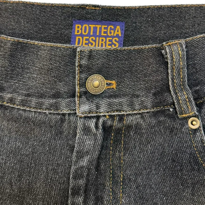 Men's Retro Denim Shorts: Oversized Y2K Style with Letter Embroidery