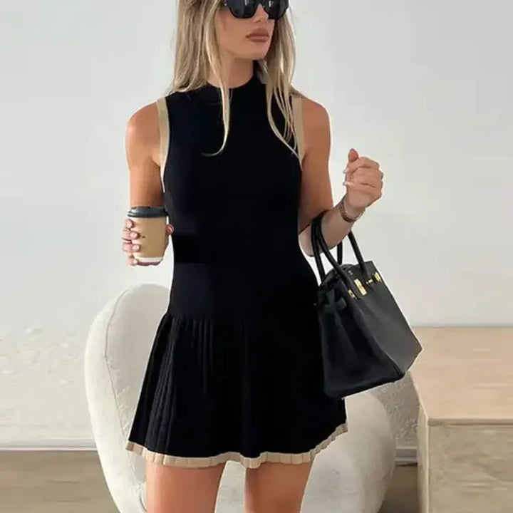 Elegant Sleeveless Knitted Mini Dress