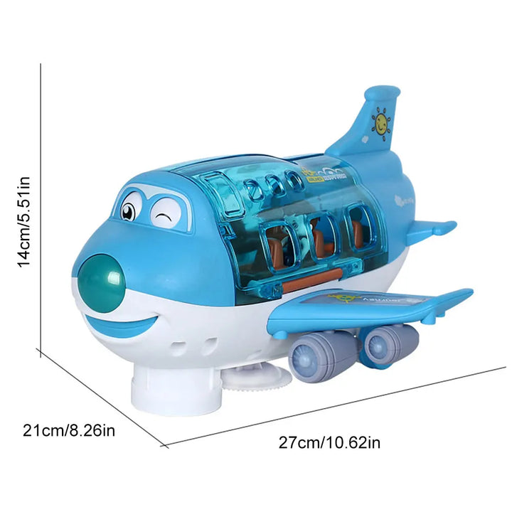 Kids' Electric Plane Toy - Realistic Aircraft with Lights, Sound, and Movement