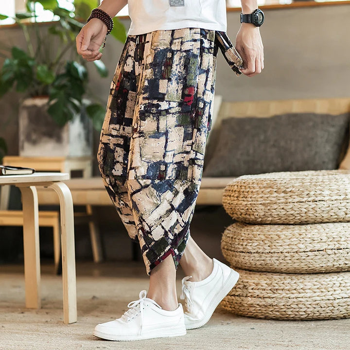 Men's Casual Wide Leg Cotton Pants: Comfortable and Stylish