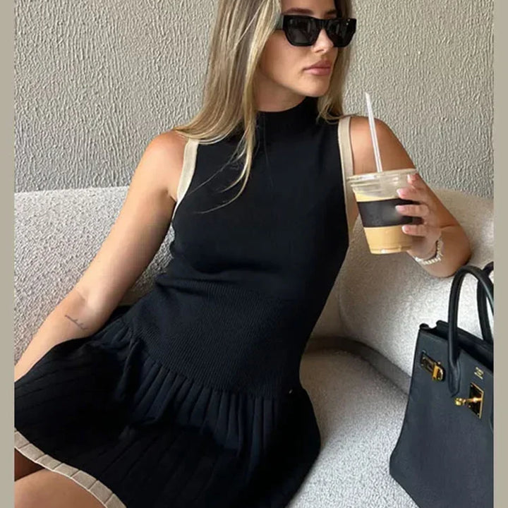 Elegant Sleeveless Knitted Mini Dress